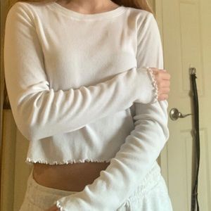 Long sleeve white forever 21 crop top
